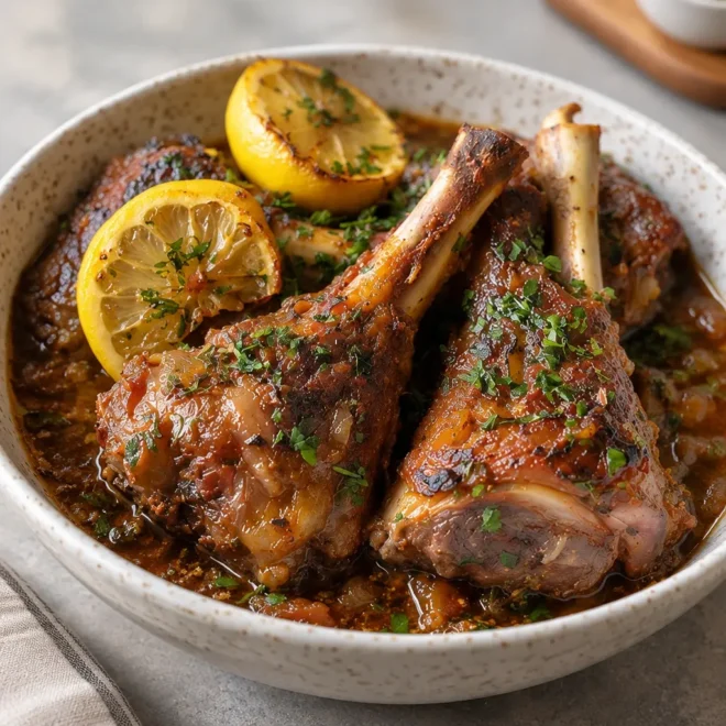 Jarrets d’agneau recette au citron et à l’origan
