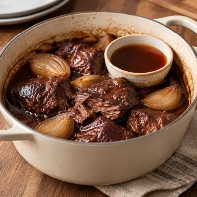 Joue de bœuf au vin rouge, recette fondante