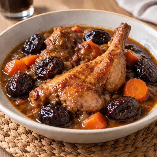Lapin aux pruneaux, recette à la bière brune