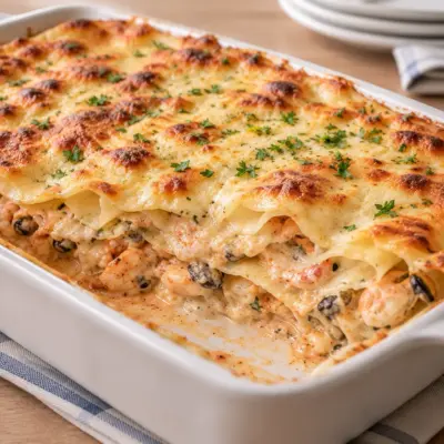 Lasagne aux fruits de mer facile et crémeuse