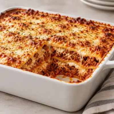 Lasagnes à la viande gratinées et fondantes