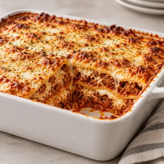 Lasagnes à la viande gratinées et fondantes