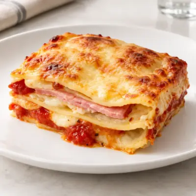 Lasagnes au jambon et au fromage faciles