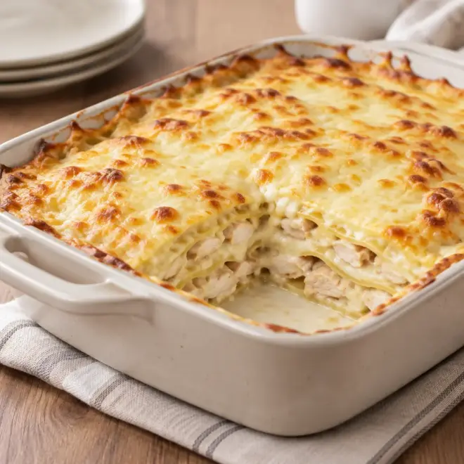 Lasagnes au poulet recette facile et crémeuse
