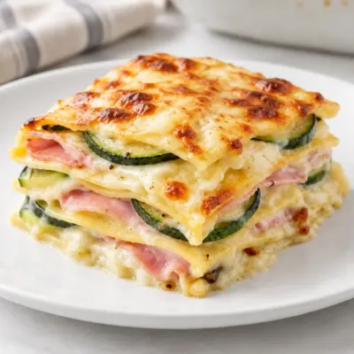 Lasagnes courgettes jambon faciles et crémeuses