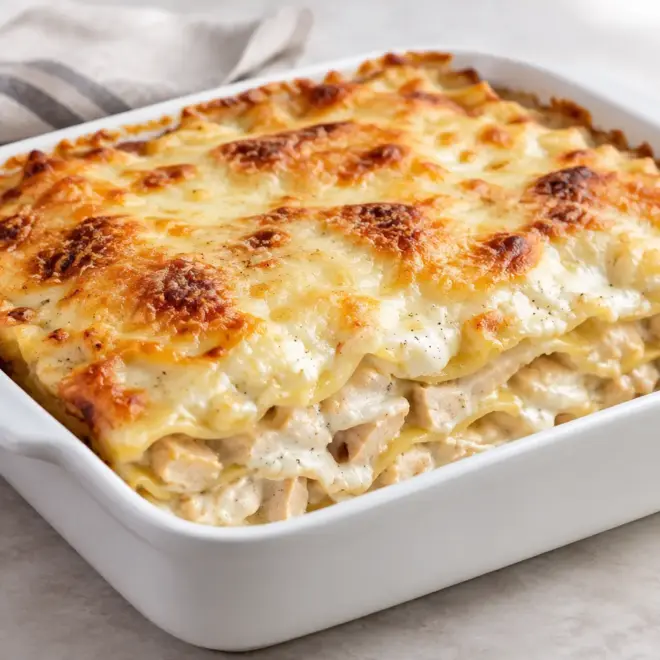 Lasagnes au poulet : recette crémeuse et gratinée