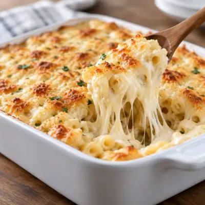 Macaronis au fromage : gratin crémeux facile