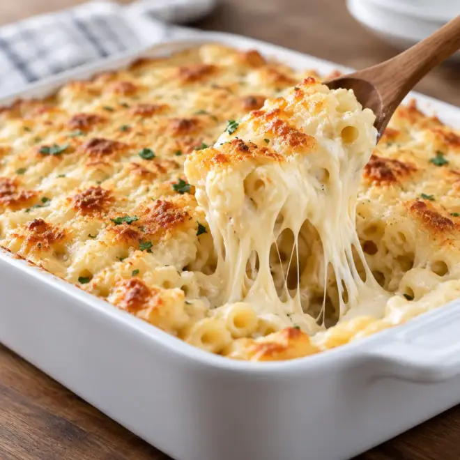 Macaronis au fromage : gratin crémeux facile