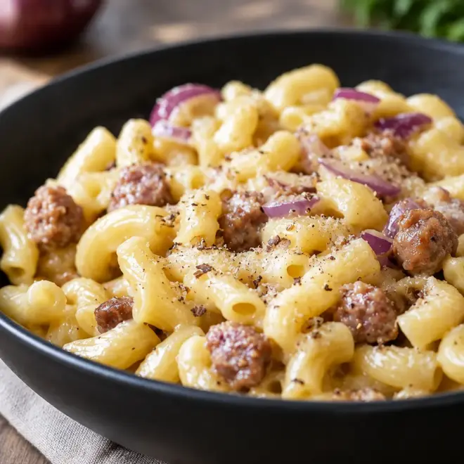 Macaronis aux saucisses : recette crémeuse facile