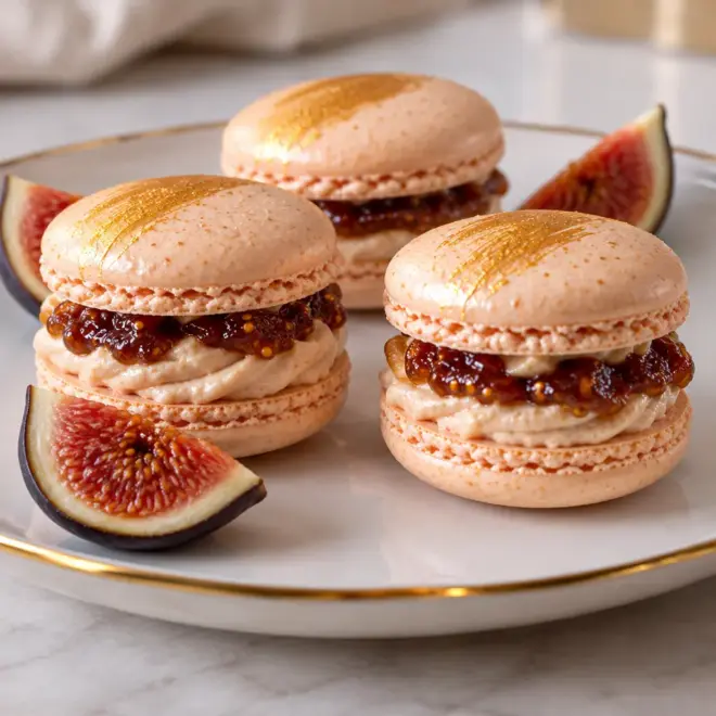 Macarons au foie gras, recette à la figue