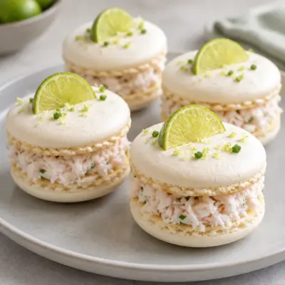 Macarons salés : recette au crabe et citron vert