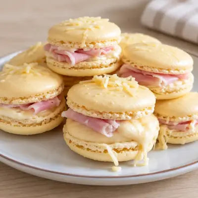 Macarons salés recette au jambon et fromage
