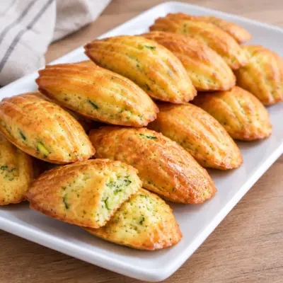 Madeleines salées recette à la courgette et aux herbes
