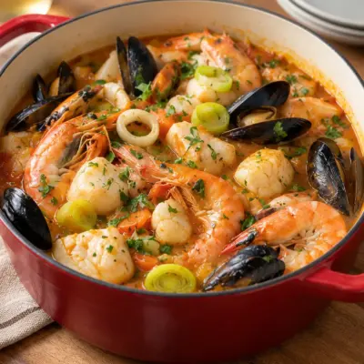 Marmite de fruits de mer facile et parfumée