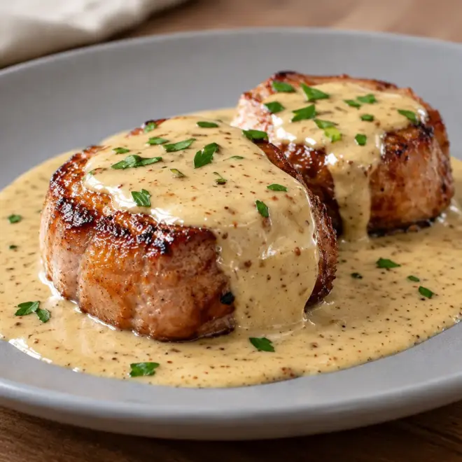 Médaillons de porc : sauce crémeuse facile