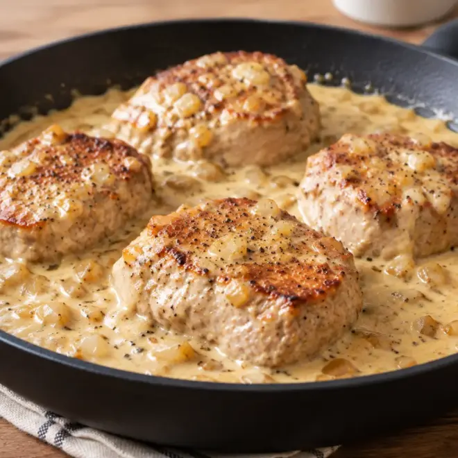 Médaillons de porc à la crème faciles et tendres