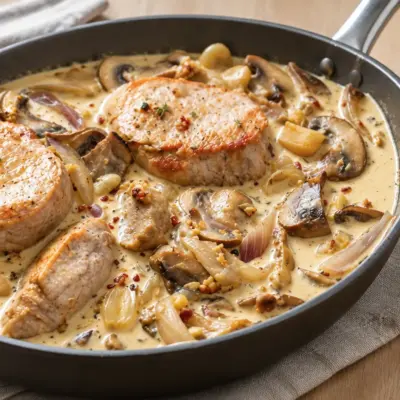 Médaillons de porc crémeux aux champignons faciles