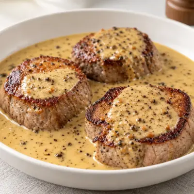 Médaillons de steak recette sauce crémeuse au poivre