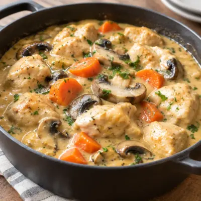 Mijoté crémeux au poulet facile en cocotte
