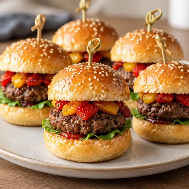 Mini burgers apéritif faciles au bœuf et cheddar