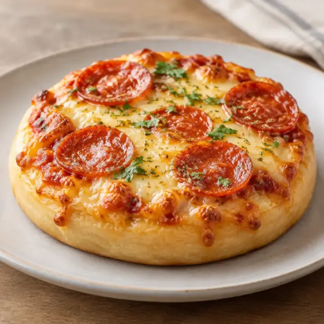Mini-pizzas au pepperoni : pâte épaisse maison
