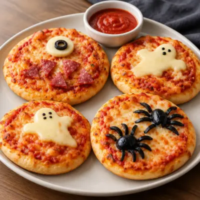 Mini-pizzas d’Halloween faciles et moelleuses