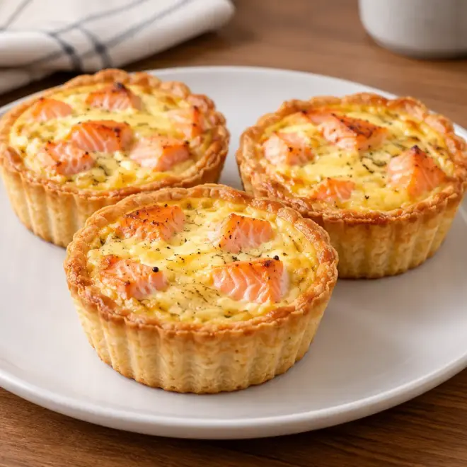 Mini-quiches au saumon fumé faciles et crémeuses