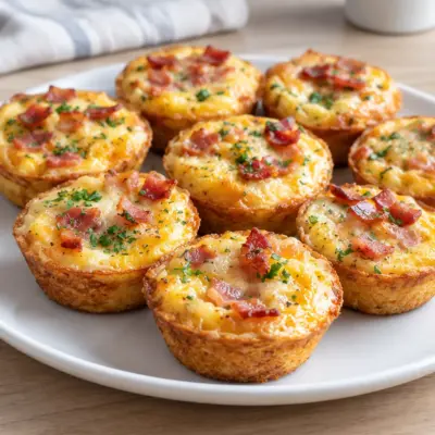 Mini-quiches sans pâte faciles aux lardons
