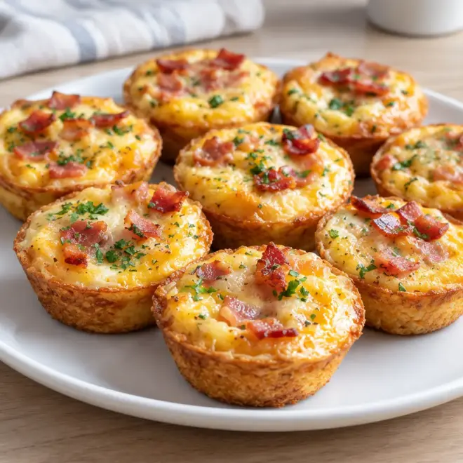 Mini-quiches sans pâte faciles aux lardons