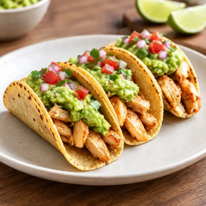 Mini tacos recette au poulet et guacamole