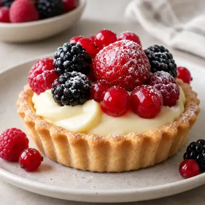 Mini tartelettes recette, crème et fruits rouges