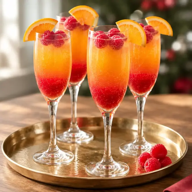 Mocktail pêche-framboise facile et pétillant