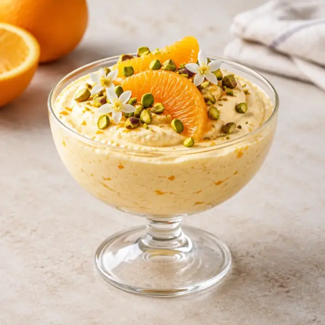 Mousse à l’orange, aérienne et fondante au mascarpone
