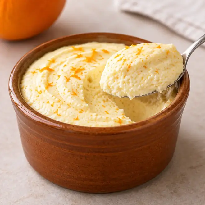 Mousse au chocolat blanc à l’orange facile