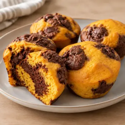Muffins marbrés potiron-chocolat faciles