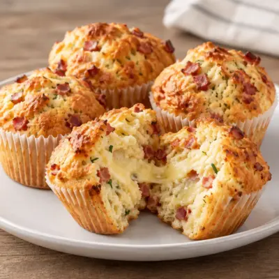 Muffins salés au fromage et au bacon faciles