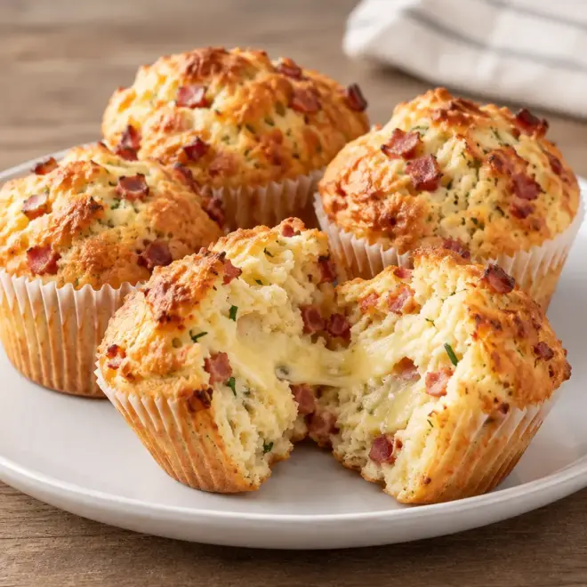 Muffins salés au fromage et au bacon faciles