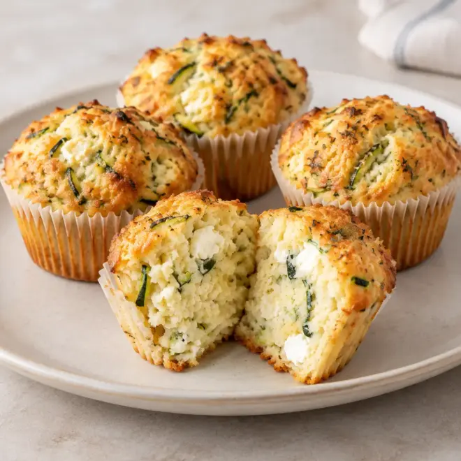 Muffins salés courgette chèvre faciles et moelleux