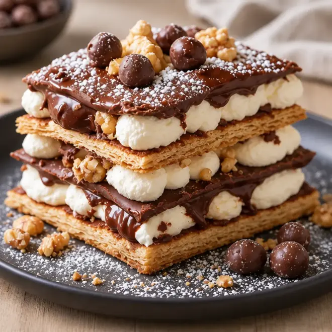 Napoléons chocolat-noisette : recette facile