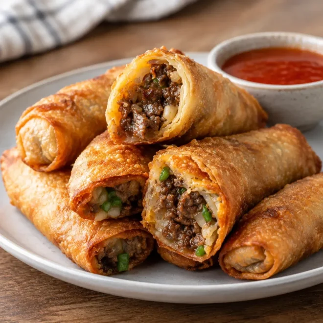Nems au fromage et au Philly Cheesesteak faciles