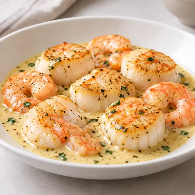 Noix de Saint-Jacques recette à la crème d’ail