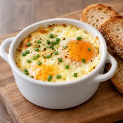Œufs cocotte faciles aux herbes et au fromage