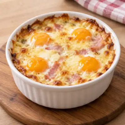 Œufs cocotte gratinés au jambon faciles