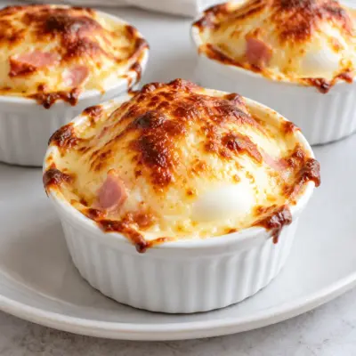 Œufs cocotte recette facile au jambon gratiné
