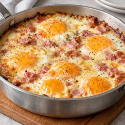 Œufs gratinés au jambon faciles et crémeux