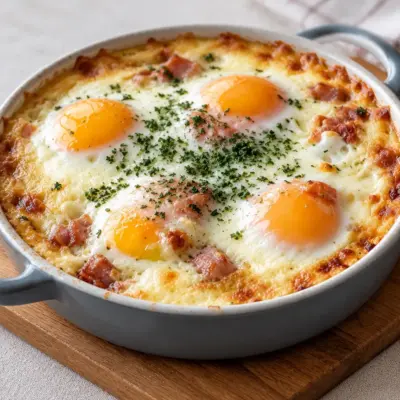 Œufs gratinés en cocotte faciles et crémeux