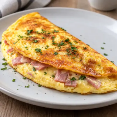 Omelette jambon fromage facile et fondante