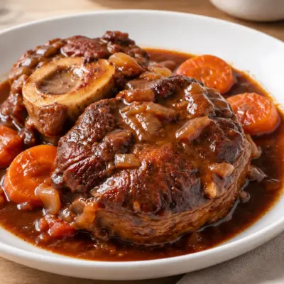 Osso-buco recette, veau braisé et sauce tomate