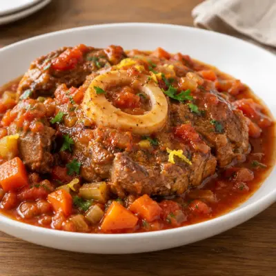 Osso buco recette, veau mijoté à la tomate