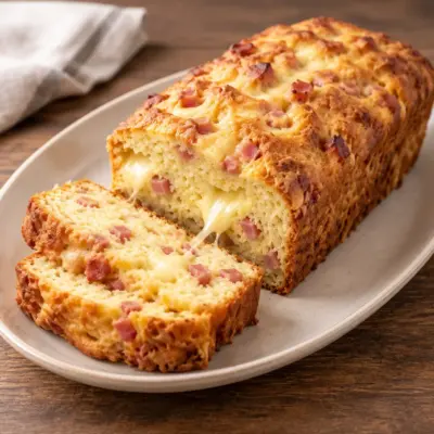 Pain salé au fromage et aux lardons facile